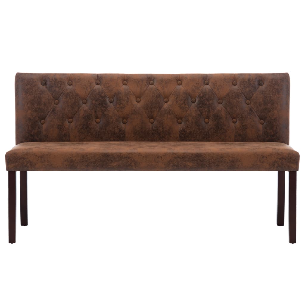 Banc 148,5 cm Marron Similicuir daim