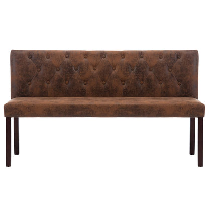 Banc 148,5 cm Marron Similicuir daim