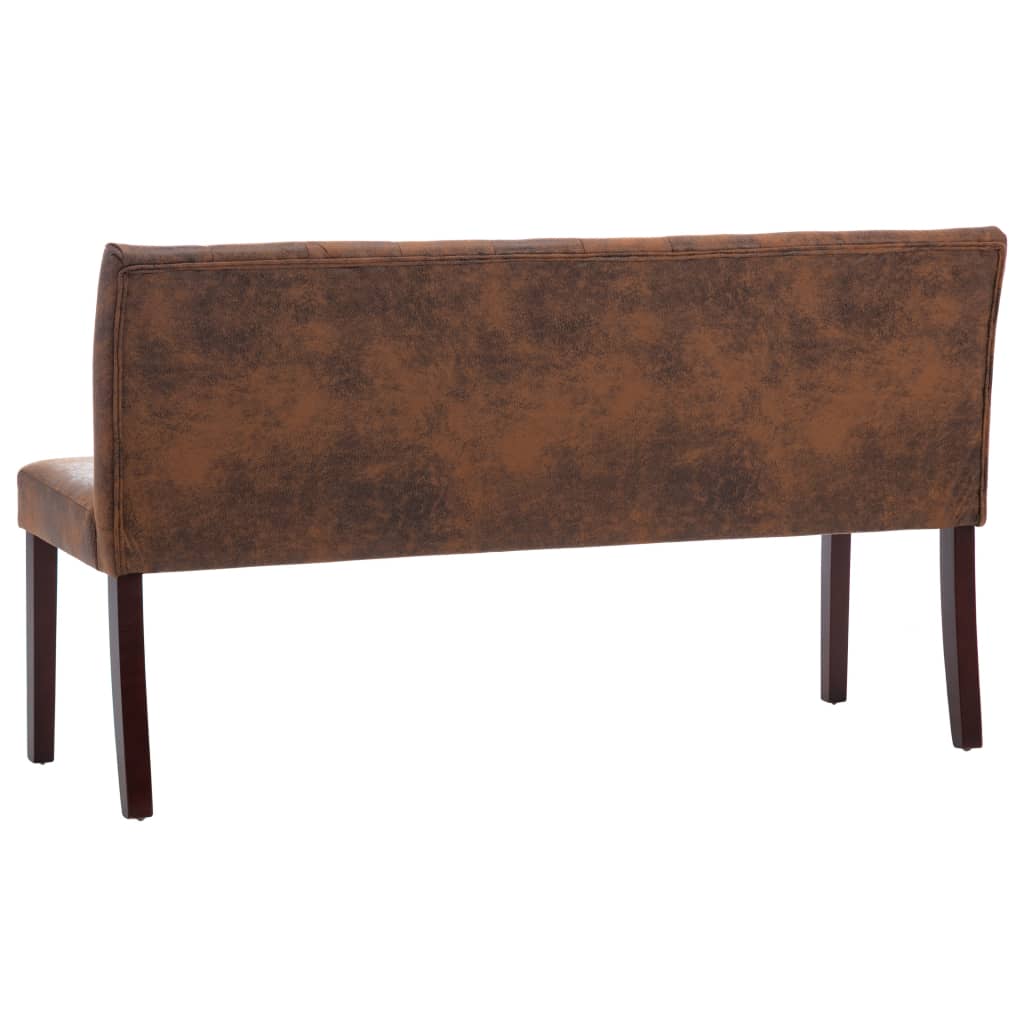 Banc 148,5 cm Marron Similicuir daim