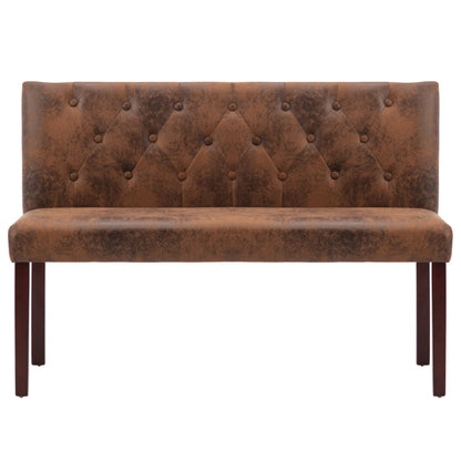 Banc 120 cm Marron Similicuir daim