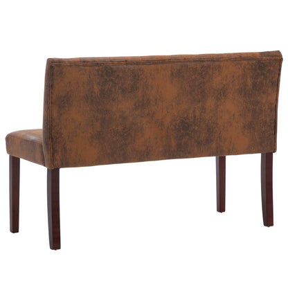 Banc 120 cm Marron Similicuir daim