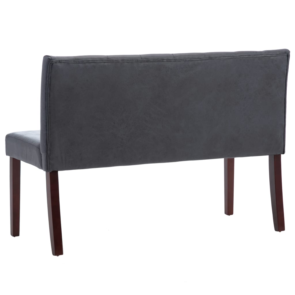 Banc 120 cm Gris Similicuir daim