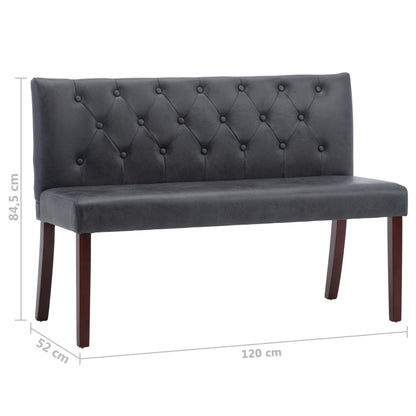 Banc 120 cm Gris Similicuir daim