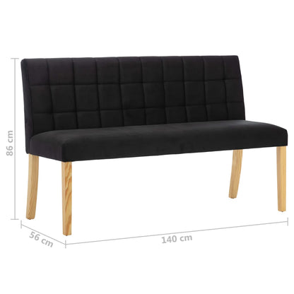 Banc 140 cm Noir Velours