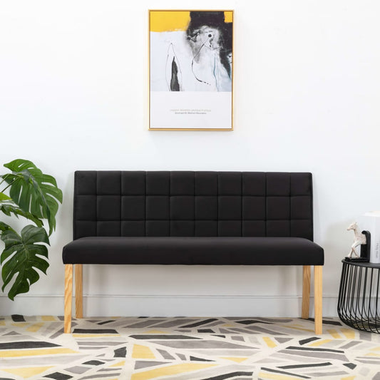 Banc 140 cm Noir Velours