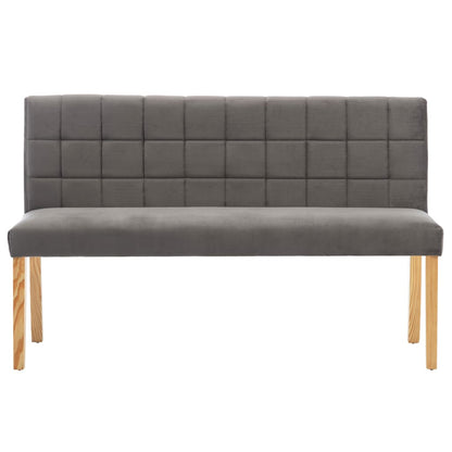 Banc 140 cm Gris Velours