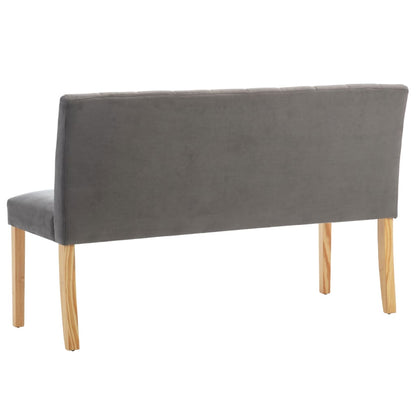 Banc 140 cm Gris Velours