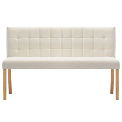 Banc 140 cm Crème Velours