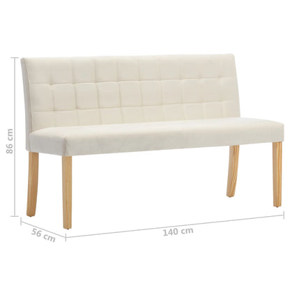 Banc 140 cm Crème Velours