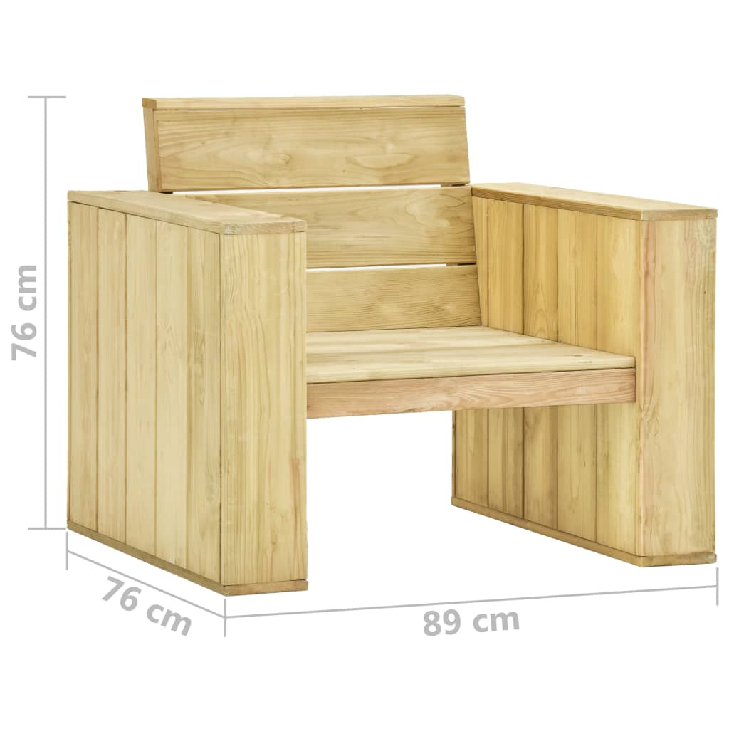 Chaises de jardin lot de 2 89x76x76 cm Bois de pin imprégné