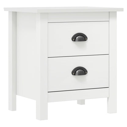 Tables de chevet Hill 2 pcs Blanc 46x35x49,5 cm Bois pin solide