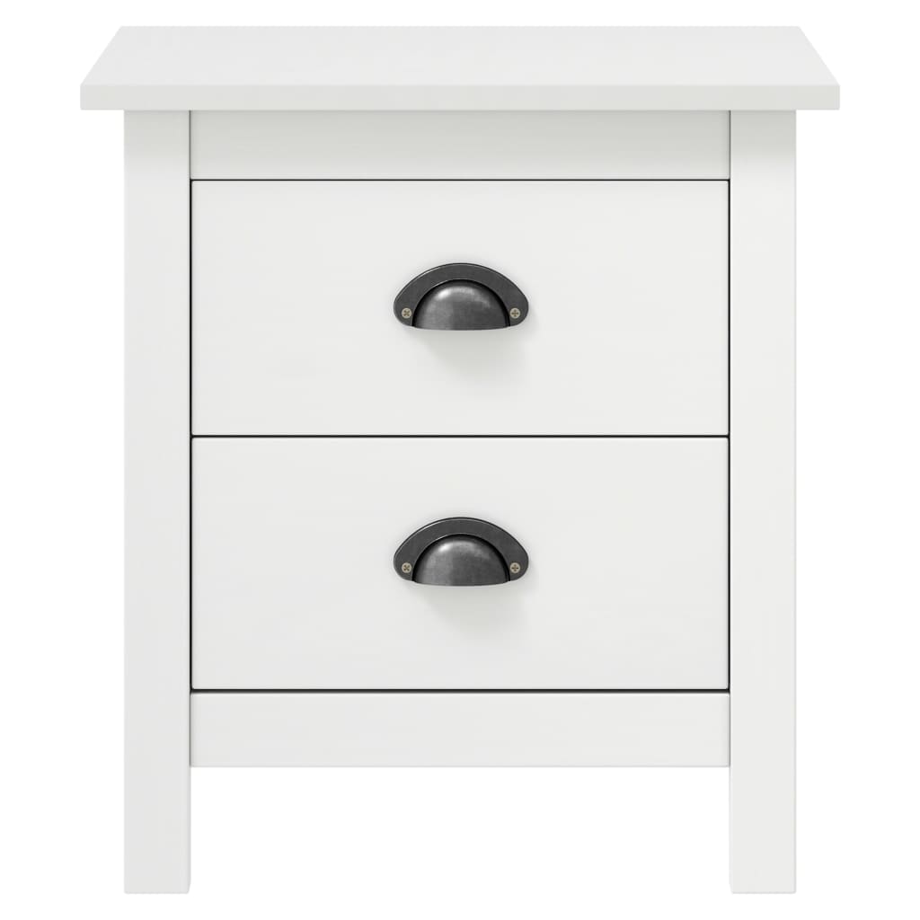 Tables de chevet Hill 2 pcs Blanc 46x35x49,5 cm Bois pin solide