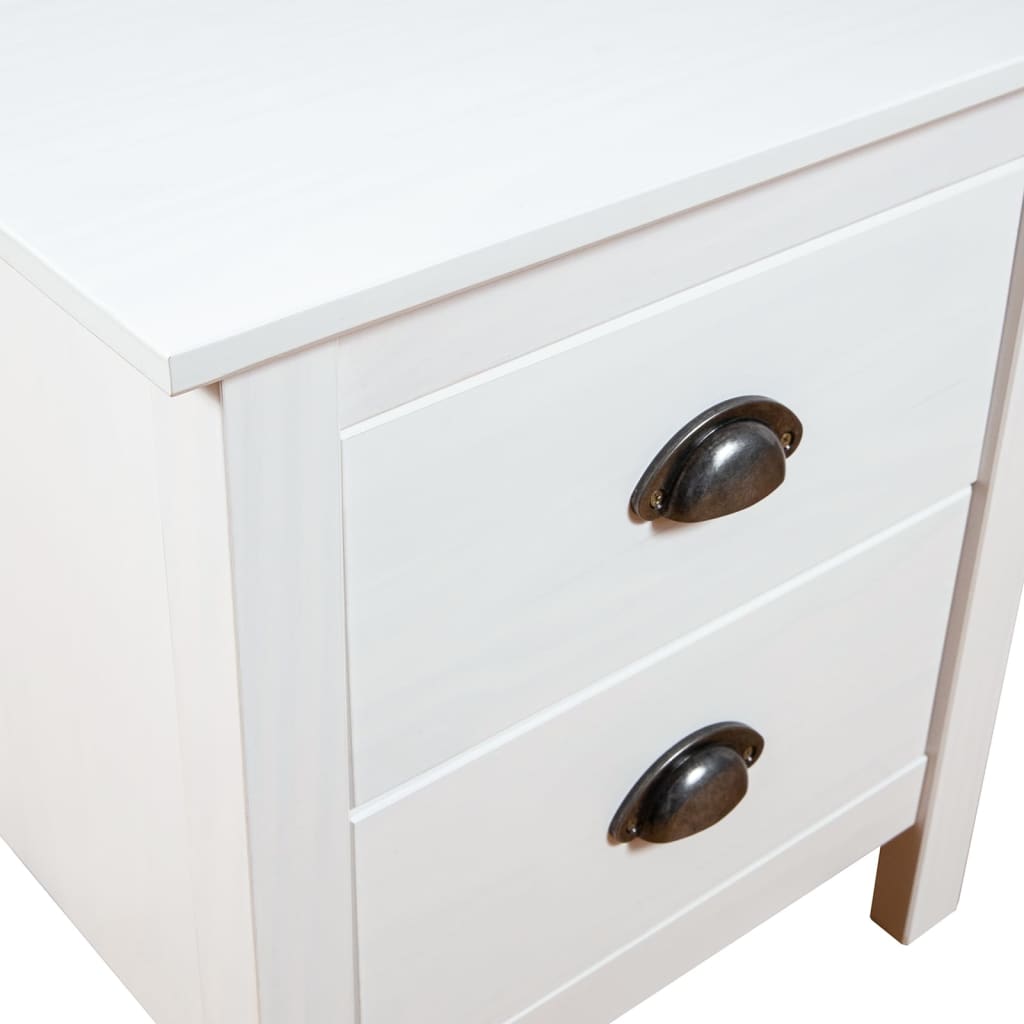 Tables de chevet Hill 2 pcs Blanc 46x35x49,5 cm Bois pin solide