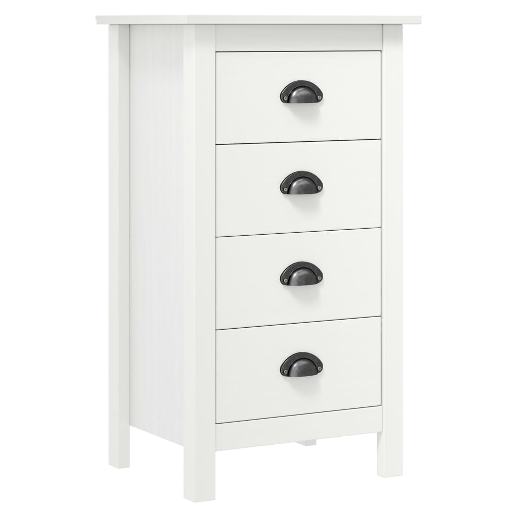 Buffet Hill Blanc 46x35x80 cm Bois de pin solide