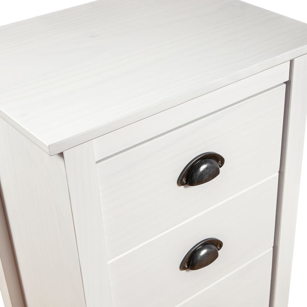 Buffet Hill Blanc 46x35x80 cm Bois de pin solide