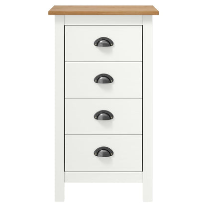 Buffet Hill Blanc 46x35x80 cm Bois de pin solide