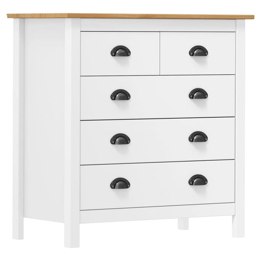 Buffet Hill Blanc 79x40x80 cm Bois de pin solide