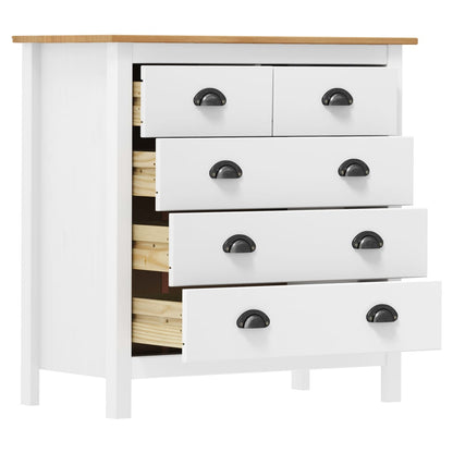 Buffet Hill Blanc 79x40x80 cm Bois de pin solide