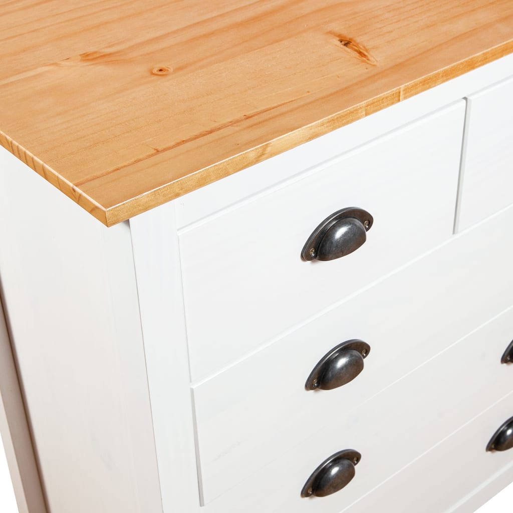 Buffet Hill Blanc 79x40x80 cm Bois de pin solide