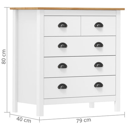 Buffet Hill Blanc 79x40x80 cm Bois de pin solide