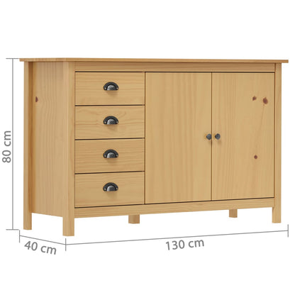 Buffet Hill Marron miel 130x40x80 cm Bois de pin solide