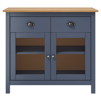 Buffet Hill Gris 90x40x80 cm Bois de pin solide