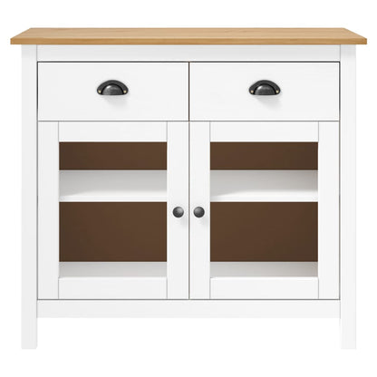 Buffet Hill Blanc 90x40x80 cm Bois de pin solide