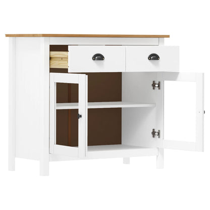 Buffet Hill Blanc 90x40x80 cm Bois de pin solide