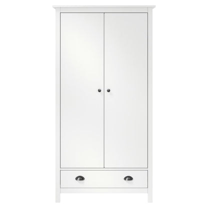 Garde-robe à 2 portes Hill Blanc 89x50x170cm Bois de pin solide