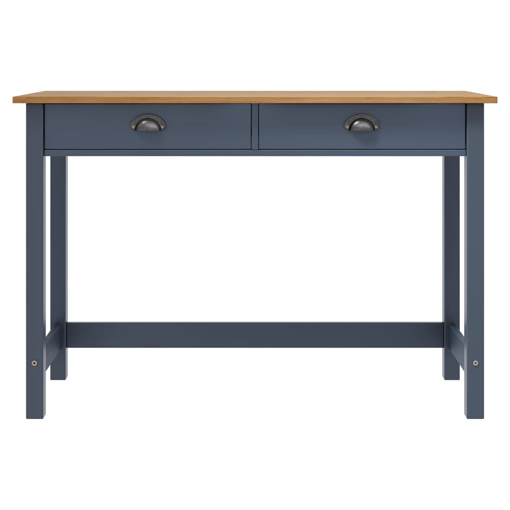 Table console Hill Range avec 2 tiroirs Gris 110x45x74 cm Pin