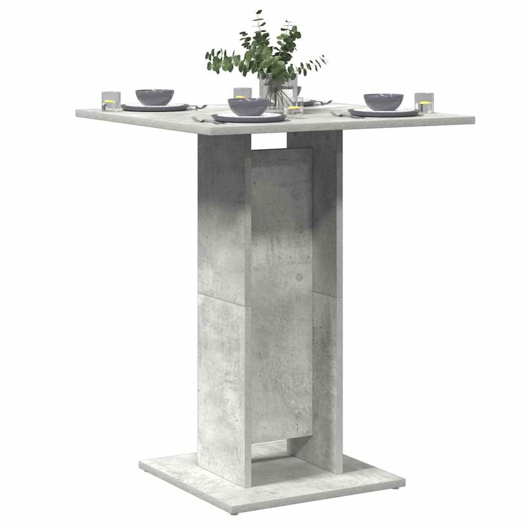 Table de bistro Gris béton 60x60x75 cm Bois d'ingénierie