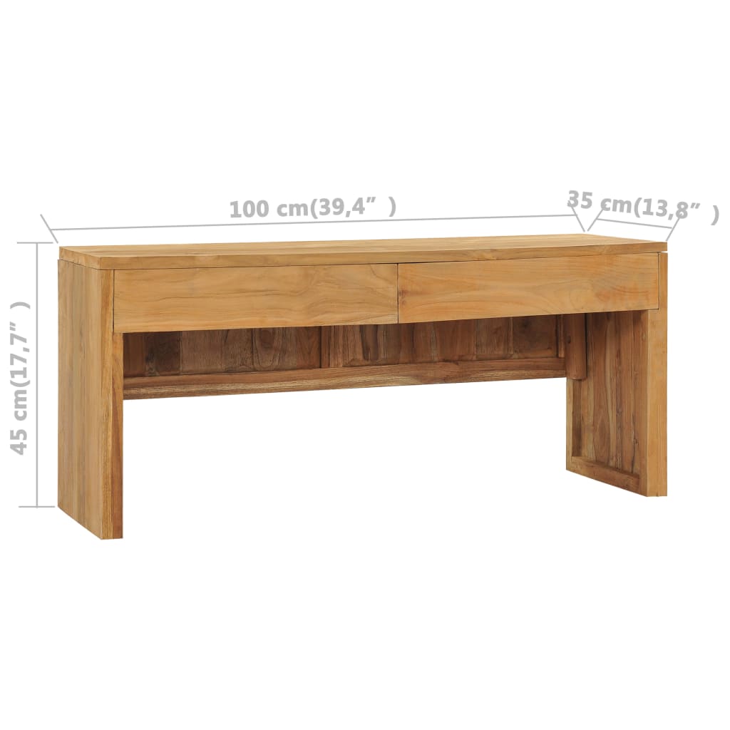 Meuble TV 100x35x45 cm Bois de teck massif