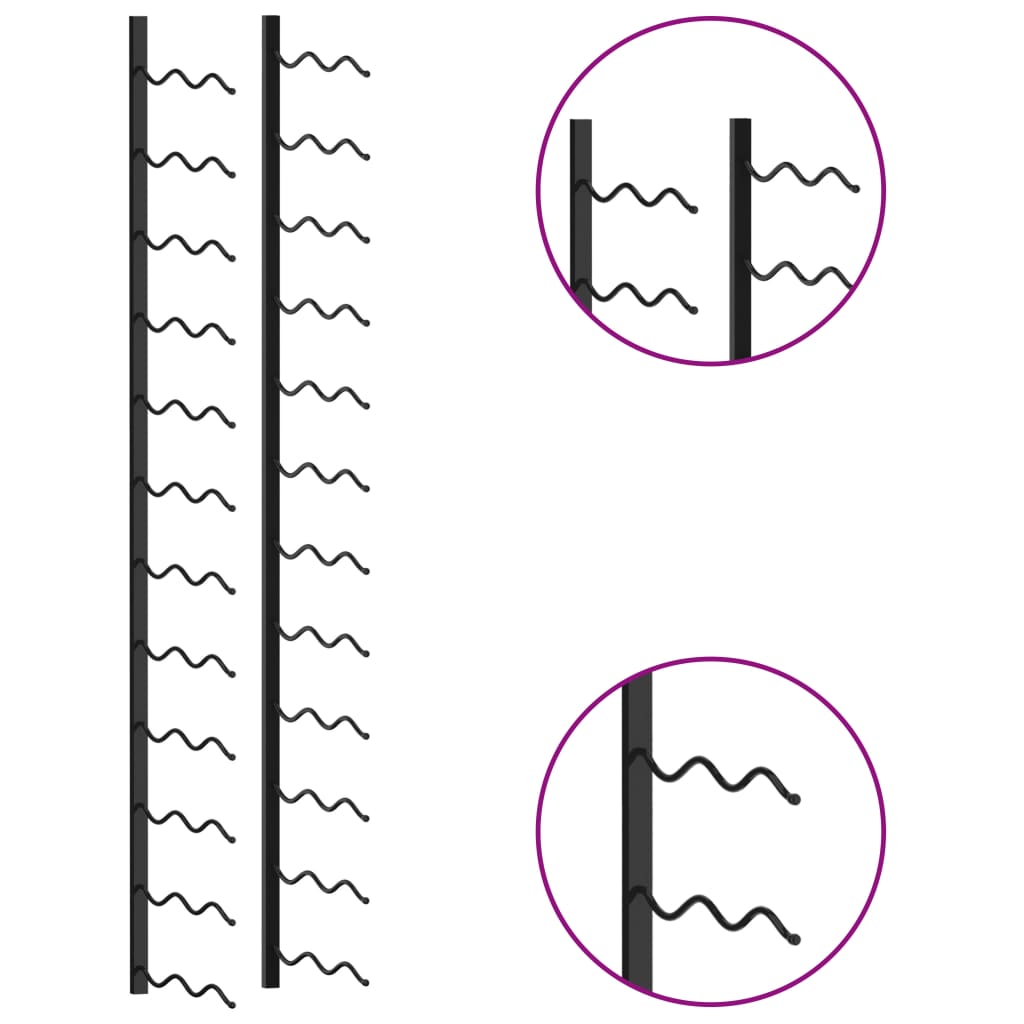 Casier à bouteilles mural pour 24 bouteilles Noir Fer
