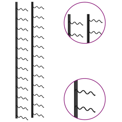 Casier à bouteilles mural pour 24 bouteilles Noir Fer