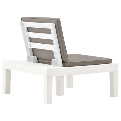 Chaises de salon de jardin et coussins lot de 2 Plastique Blanc