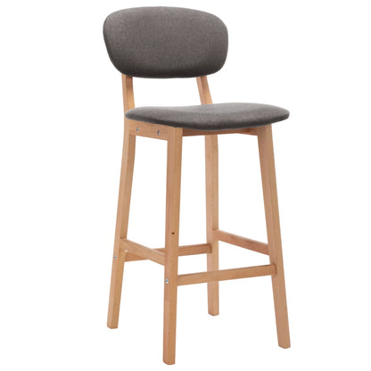 Tabourets de bar lot de 2 gris clair tissu