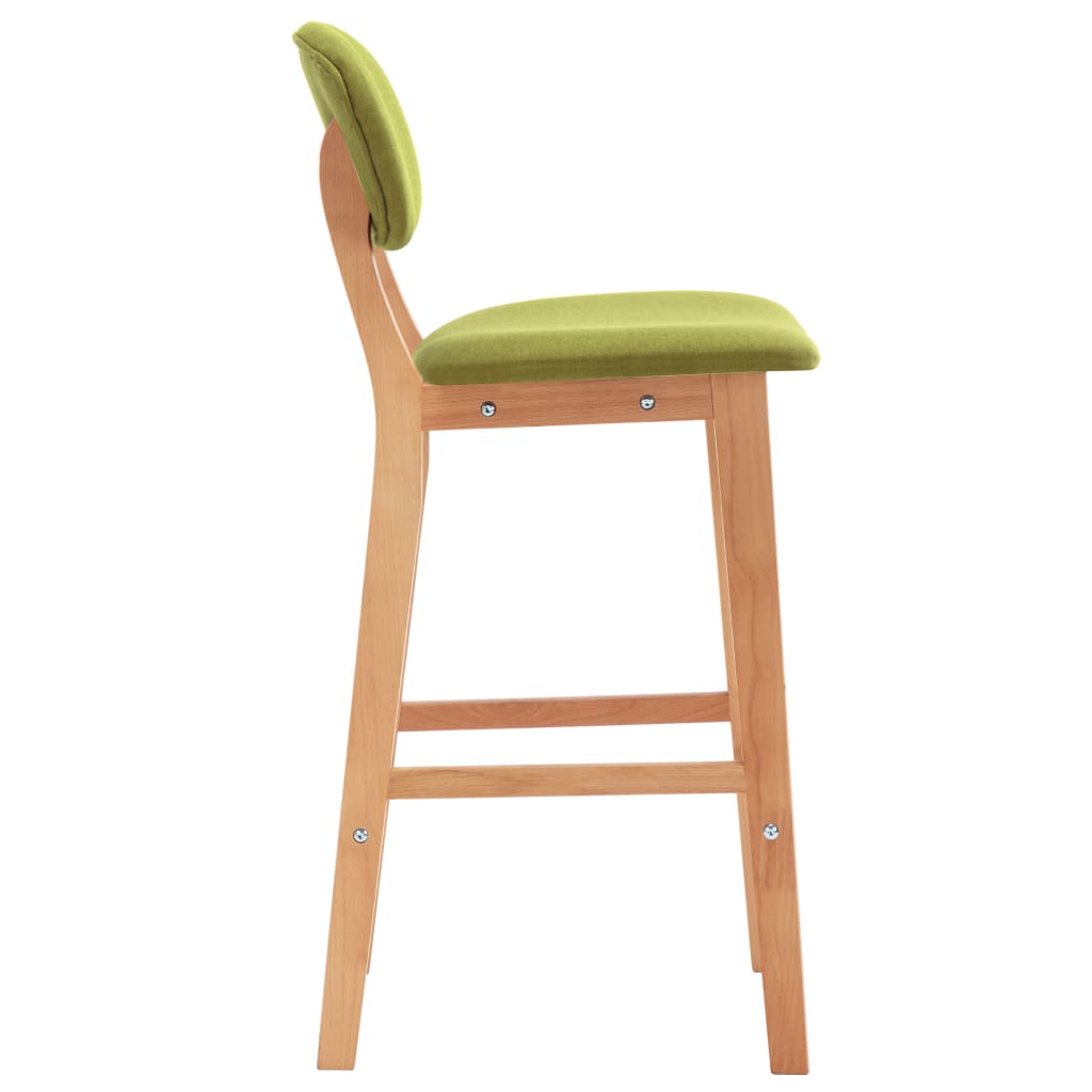 Tabourets de bar lot de 2 vert tissu