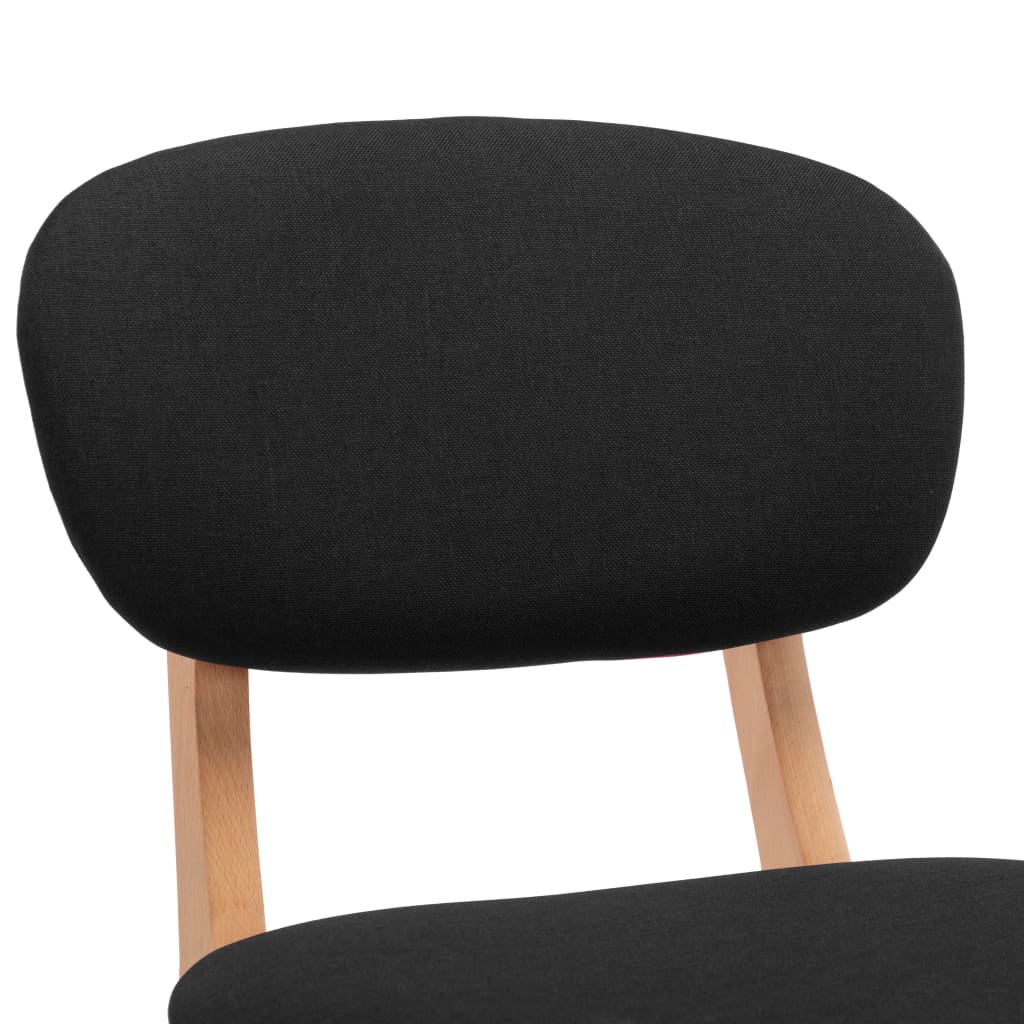 Tabourets de bar lot de 2 noir tissu