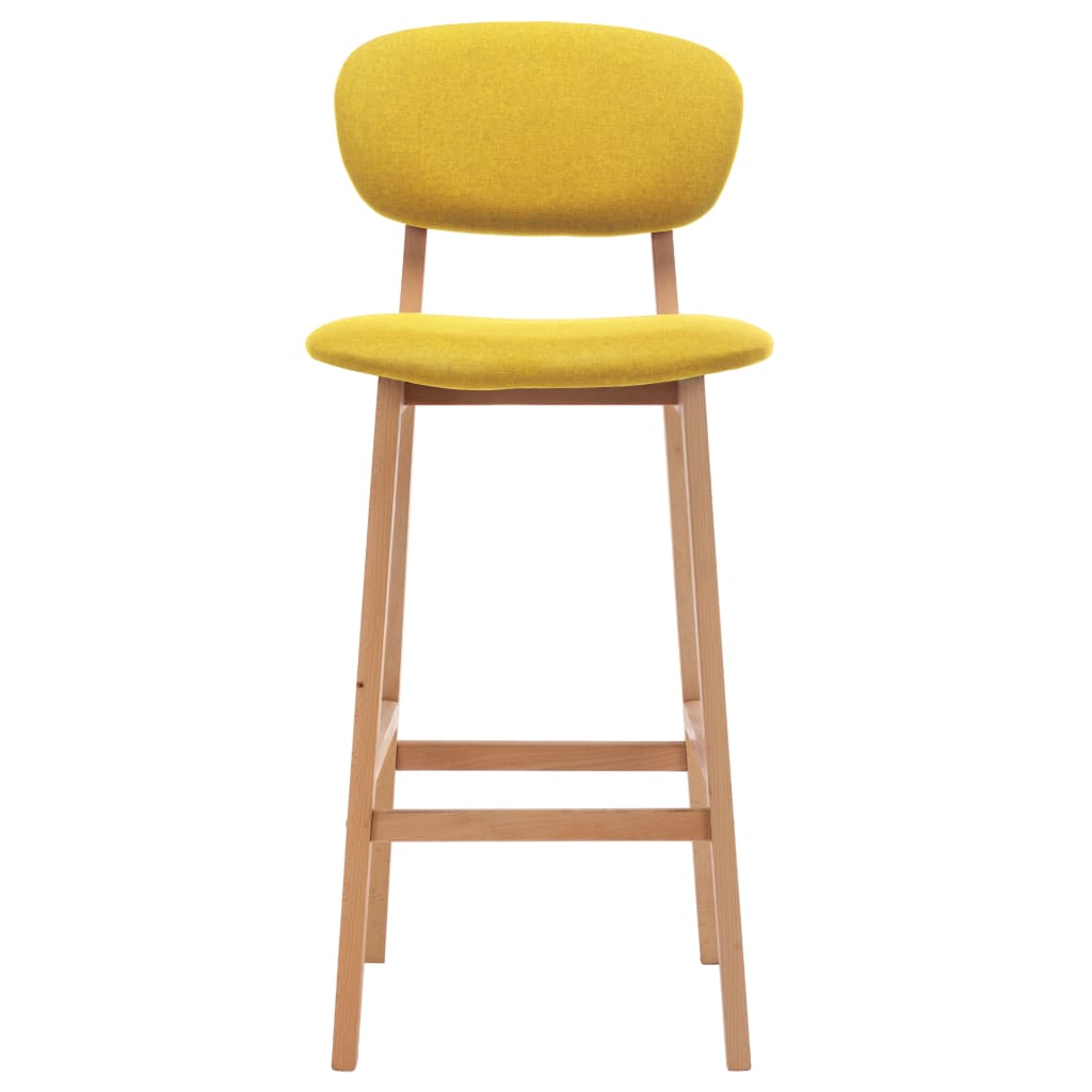 Tabourets de bar lot de 2 jaune moutarde tissu