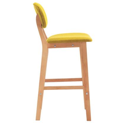 Tabourets de bar lot de 2 jaune moutarde tissu