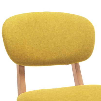 Tabourets de bar lot de 2 jaune moutarde tissu