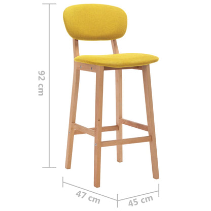 Tabourets de bar lot de 2 jaune moutarde tissu