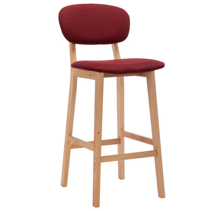 Tabourets de bar lot de 2 rouge bordeaux tissu