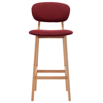 Tabourets de bar lot de 2 rouge bordeaux tissu