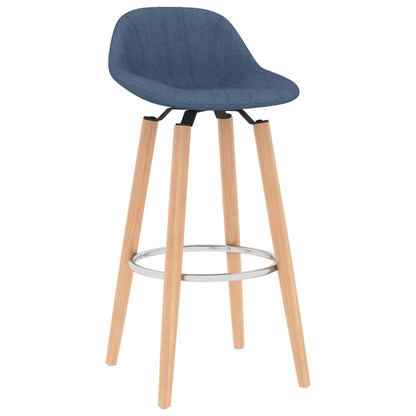 Tabourets de bar lot de 2 bleu tissu