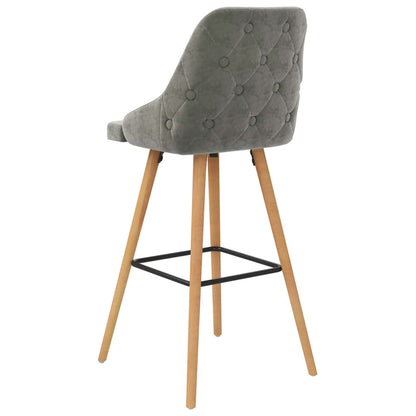 Tabourets de bar lot de 2 gris clair velours