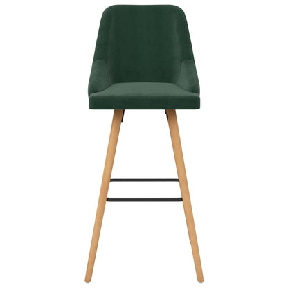 Tabourets de bar lot de 2 vert foncé velours