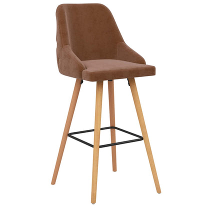 Tabourets de bar lot de 2 marron velours