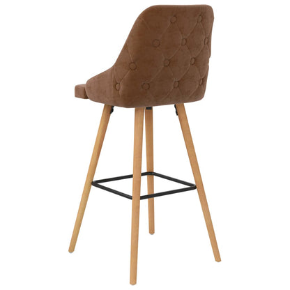 Tabourets de bar lot de 2 marron velours