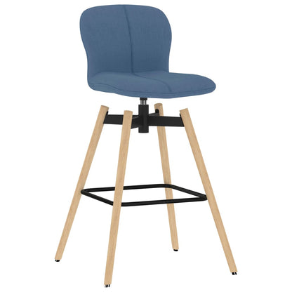 Chaises pivotantes de bar lot de 2 bleu tissu